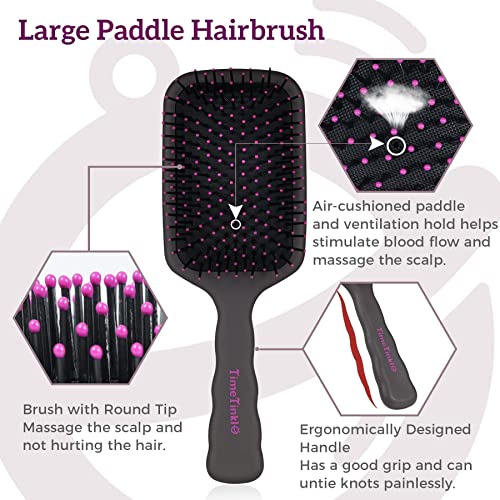 GAINWELL Мъжки Wild Boar Bristle Hair Brush & TimeTinkle Hair Brush Set
