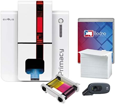 Evolis Primacy Dual Sided ID Card Printer & Complete Доставки Package with Bodno Silver Edition ID Software