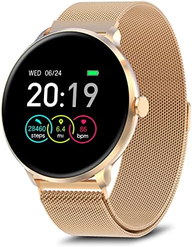 BRIBEJAT Смарт часовници за жени за Android Телефони, Съвместими с iPhone, Samsung, Фитнес тракер Smartwatch IP68 Водоустойчив,