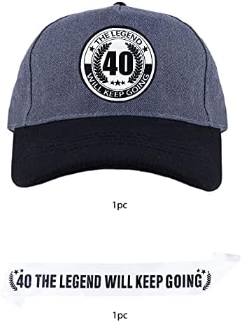 40th Birthday Hats for Men, 40th Birthday Baseball Cap and Sash, 40th Birthday Hat for Him, 40th Birthday Gifts for Men,