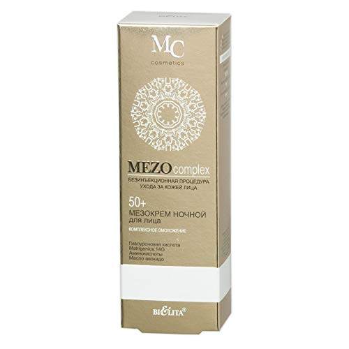 Bielita & Vitex MEZOcomplex Line Night Face Mezo Крем 50+ Цялостно подмладяване на кожата за всички типове кожа, 50 мл