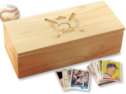 Lillian Vernon Personalized All Sports Baseball Card Pine Wood Storage Box - Съхранява до 1500 карти