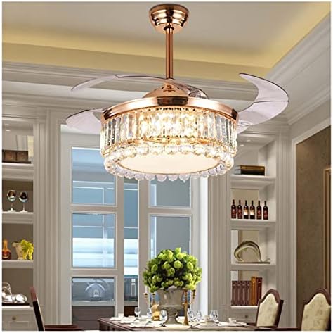 42 - инчов Вентилатор на Тавана Nordic Luxury Decorative Фен Lamp Home Вентилатор на Тавана Лампа Livings Room Crystal