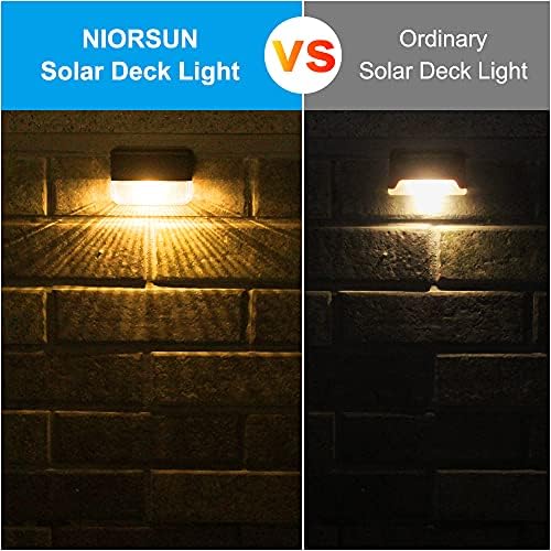 Слънчеви Комплект Светлини, NIORSUN 12-Пакет LED Solar Step Outdoor Lights Waterproof IP65 Warm White/Colors Changing
