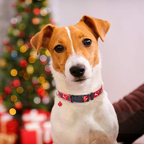 Коледен Нашийник за Кучета с Камбана от 2 Опаковки - Коледа Adjustable Heavy Duty Dog Collars Festival Collar Пет Аксесоар