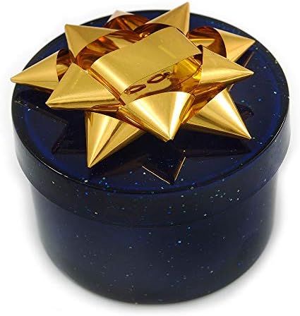 Avalaya Blue Glitter Bow Ring Jewellery Box