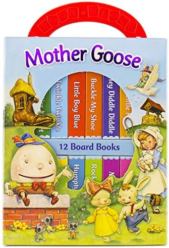 Mother Goose Books for Children Toddlers Бебета Пакет ~ Pack of 12 Буци My First Library Board Book Block with Stickers (Mother Goose Nursery Rhyme Books for Infants)