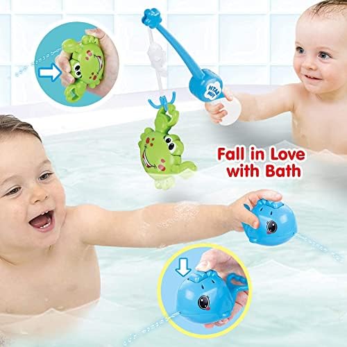 Dwi Dowellin Baby Bath Toys Fishing Toys + B27 Жираф Bath Toys for Toddlers Baby Момчета Момичета Възраст 18months and