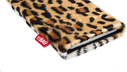 fitBAG Bonga Леопард Custom Tailored Sleeve for Google Pixel 5A | Произведено в Германия | Fine Imitation Fur Pouch Case