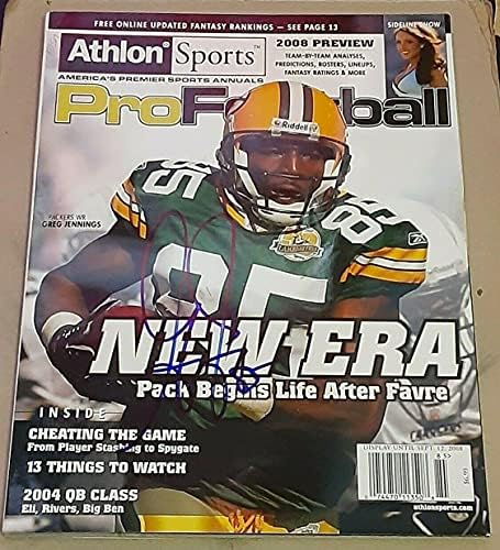 Грег Дженингс Грийн Бей Пакърс ПОДПИСА Autographed Athlon Sports Magazine 2008 - Autographed NFL Magazines
