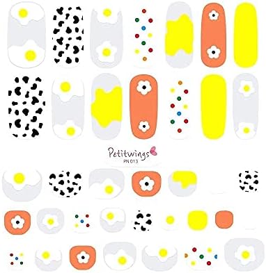 Petitwings Нокти Stickers Wraps Decals Polish Self-Adhesive, for the Kid Момичета и Момчета, пила за нокти (корейски производство) (Сладки яйца)