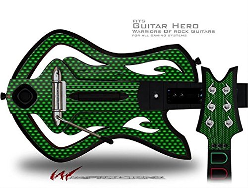 Carbon Fiber Green Decal Style Skin - fits Warriors Of Rock, Guitar Hero Guitar (КИТАРА В КОМПЛЕКТА НЕ са ВКЛЮЧЕНИ)