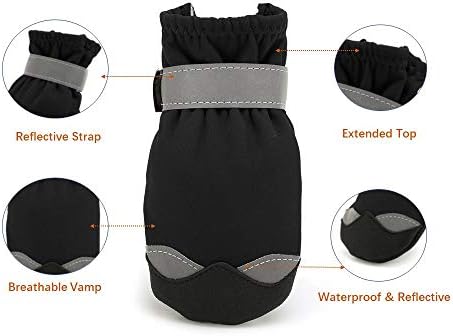 ZIFEIPET Dog Shoes Anti Slip Dog Чорапи for Small to Large Dogs Waterproof Dog Boots with Светлоотразителни Fasten Strap