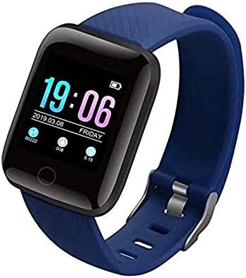 умен часовник hhscute,Ръчни Часовници Passometer Fitness Push Message Power Reserve за Телефони с iOS (син)