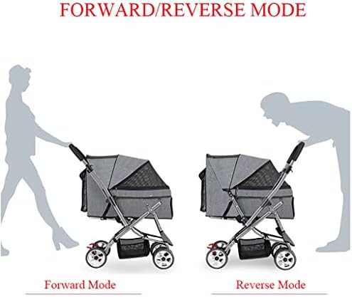KaiLangDe Пет Stroller Trolley Case One-Hand Folding 4-Wheel for Cat Dog Reversible Direction Universal Wheel Storage