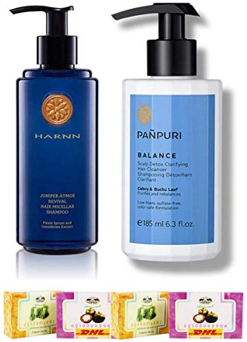 Set A45 Harnn JUNIPER ATMOS REVIVAL HAIR MICELLAR Panpuri Scalp Detox Clarifying Hair за Почистване на DHL EXPRESS By
