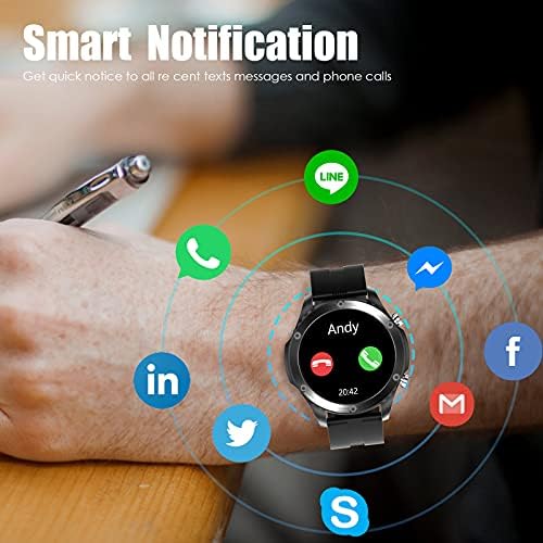 Смарт Часовници за Android Телефони, Съвместими с iPhone, Samsung Bluetooth Dial Calls SOS Key Waterproof Speaker Smartwatch