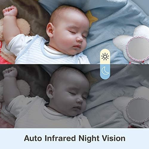Следи бебето, Dragon Touch 5 720P HD Видео Бебе Монитор с камера и аудио, Акумулаторна батерия 2000mAh, 2-полосное аудио,