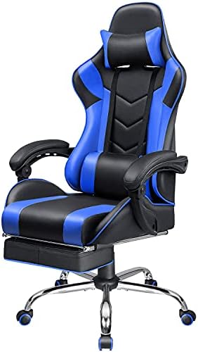 Homall Gaming Chair Компютърен стол за Състезателен Стил на Игра Стол с поставка за крака с Ергономичен дизайн Регулируеми