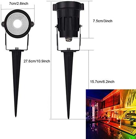 Youngine Pack of 2, 12V Low Voltage Outdoor LED Landscape Lights with RF Remote Control 16 Color-Changing Waterproof Spotlights