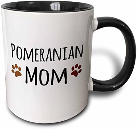 3dRose Pomeranian Dog Мамо, Mug, 11 грама, Черен