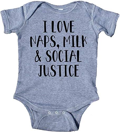 Аз Обичам Дрямка Мляко и Социална Справедливост Baby Onesie Феминистское Боди Бебе или малко Дете Детски Дрехи пълзящо растение