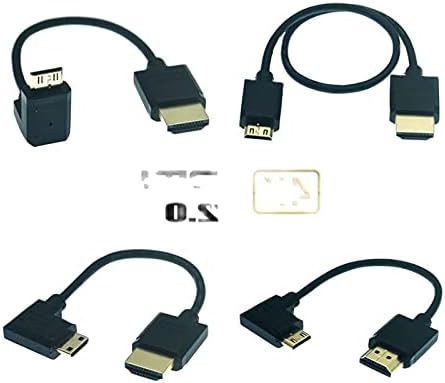 Съединители 4K 60Hz Mini HD кабел нагоре/наляво/надясно под ъгъл 90 градуса Mini HD с HDMI-конектор Съвместим V2.0 за