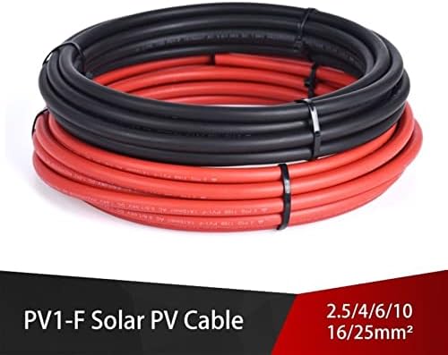 Слънчеви пълнители кабел PV, 1 чифт Червени и черни луженых медни Кабели Тел слънчеви панели (дължина : 3 м, спецификация