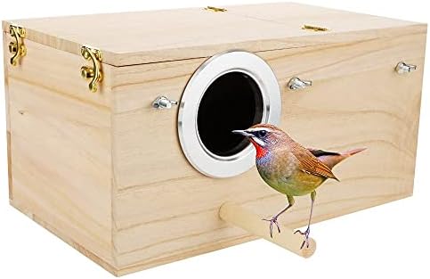 DQITJ Супер Голяма Кутия за Отглеждане на Птици Дървена Инкубационният Къща първата Брачна Клетка Гнездо за Птици Папагал