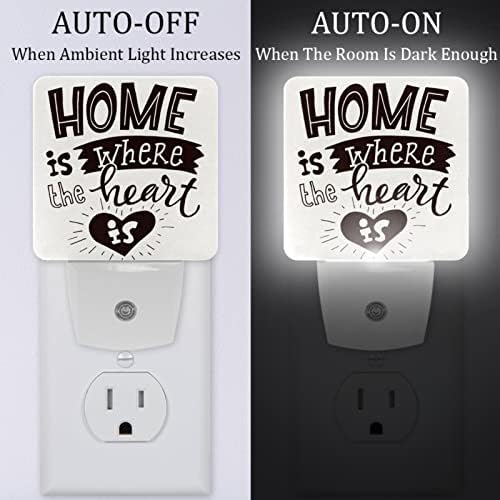 Home is Where The Heart is Night Lights Indoor,Стенни Декоративни Ночники за Спалня и Детска стая Plug-in LED