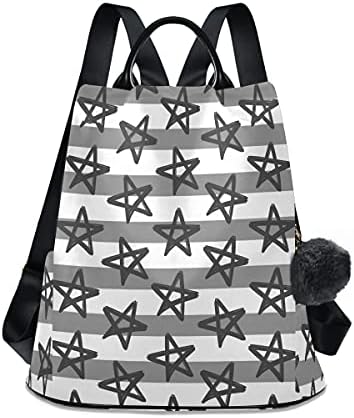 ALAZA Hand Drawn Black Stars Backpack Чантата си, с Регулиращи се Презрамки за Жени Ladies
