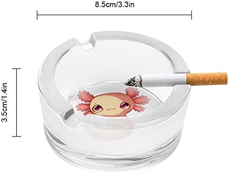 Сладък Карикатура Axolotl През Цялата Тежък Стъклен Пепелник Тенис На Притежателя На Пепел За Домашния Офис Декоративен