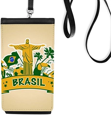 Футбол Планината Корковадо Папагал Бразилия Телефон В Чантата Си Чантата Виси Мобилен Чанта Черен Джоба