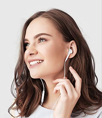2 Pack Apple накрайници за уши [Apple Пфи Certified] with Lightning Wired in Ear Headphone Plug(вграден микрофон и контрол на звука) е Съвместим с iPhone 12/SE/11/XR/XS/X/7/7 Plus/8/8Plus -Бял