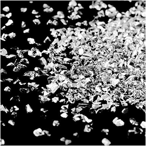 Натрошен Кристал Нередовни Метални Мини-Чипс Посыпает Буци Блясък на Сребро, 100 г на 0,5-2,5 мм за Нокти Занаят САМ Ваза