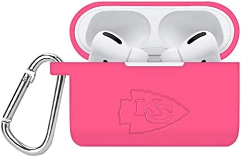 GAME TIME Kansas City Chiefs Силиконов калъф Надпис Case Cover Съвместим с Apple AirPods Pro Battery Case - Розов