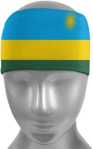 Флаг на Руанда Унисекс Йога Тренировка Лента За Коса, Меки Еластични Ластични Превръзки Нескользящие Влагоотводящие Пот