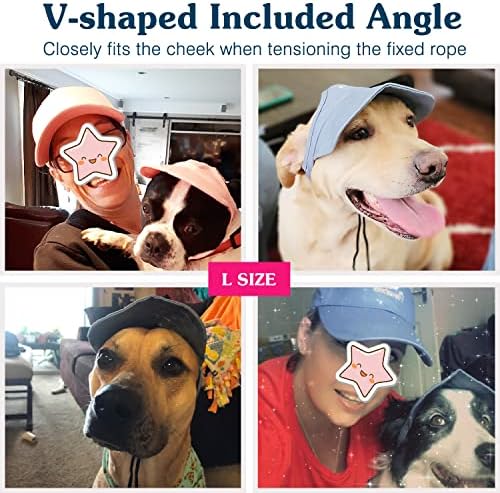 Pawaboo Dog Parent-Child Hats, Pet's Mom/Dad Baseball Cap Set, Dog Visor Cap Sun Protection Hats with Ear Holes and Adjustable