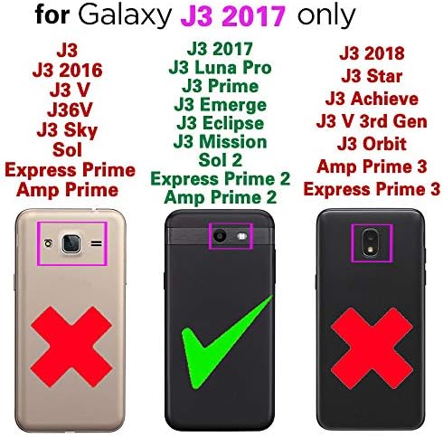Калъф за телефон Samsung Galaxy J3 Luna Pro J 3 Prime 2017 Emerge 3J Eclipse Mission Портфейла Cases with Tempered Glass
