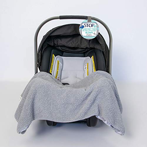 Mumsy Goose Baby Whales Don 't Touch Baby Sign Newborn car seat Sign Germ Warning Stroller tag Blue and Grey Navial Baby