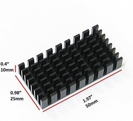 Easycargo 4бр 25mm Heatsink, Cooler Heat Sink for Cooling LED IC Чипове ПРОЦЕСОРА GPU VGA (4бр 50mmx25mmx10mm)
