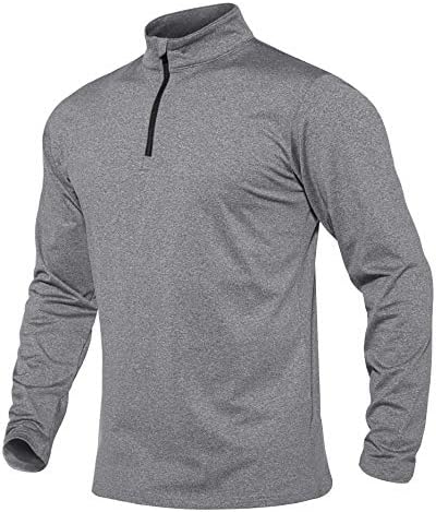 MAGCOMSEN Мъжки Бягащи Спортни ризи 1/4 Zip, мек вълнен плат Пуловер С Дълъг Ръкав Блузи