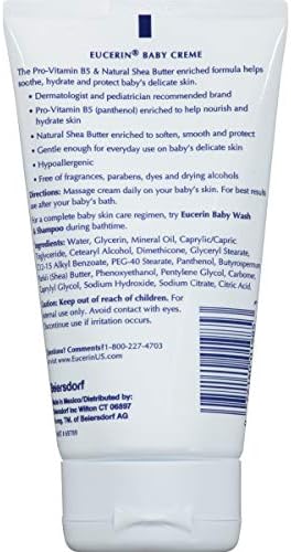 Eucerin Baby Cream - Опаковки от 3, хипоалергични и без ароматизатори, нежно дневно лосиони за чувствителна кожа - 5 мл.