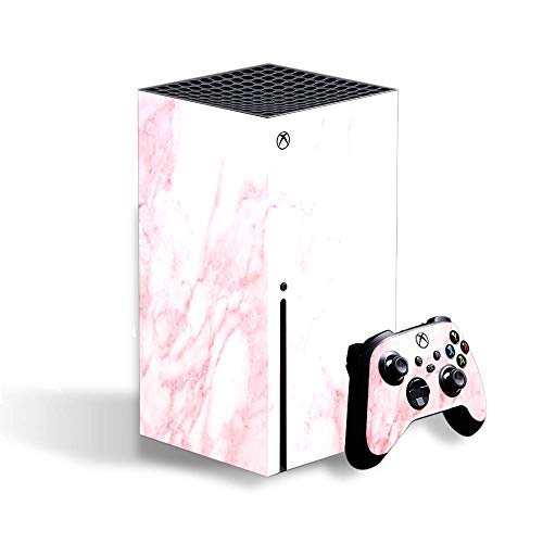 ТОВА е КОЖА кожи, съвместими с конзола Xbox Series X и контролер на Рибка Wrap - Защитна подплата Decal stickers skin cover - Rose Pink Marble Pattern
