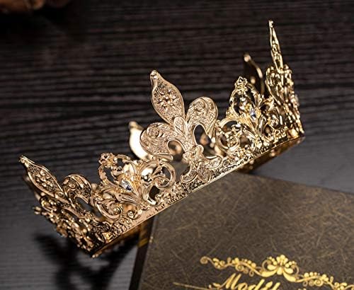 SWEETV Royal Gold Queen Crown за Жени, за Сватба, Crown, Аксесоари за Костюмированной парти за Рожден Ден, Хелоуин, Babyshower