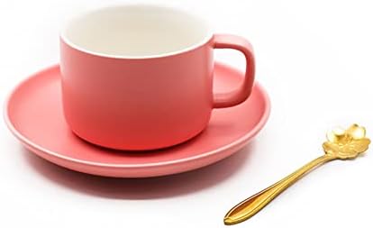 TDDDGG Северна Европа Керамика чаши за Кафе Тава Набор Безплатно Златна Череша Кафе Чаена лъжичка Следобеден чай чаша Лимонада (Цвят : C размер : един)