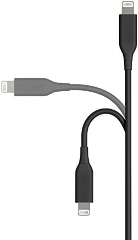 Basics New Release ABS USB-A to Светкавица Кабел Cord, Пфи Сертифицирано Зарядно за Apple iPhone, iPad, Черен, 1 фут
