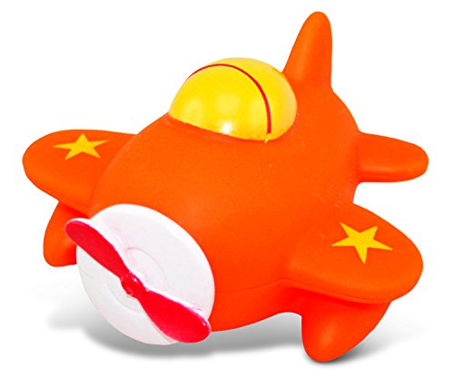 DolliBu Airplane Bath Buddy Squirter - Плаващ Orange Самолетная Гумена Играчка За Баня, Забавна Водна Сквиртинговая Игра