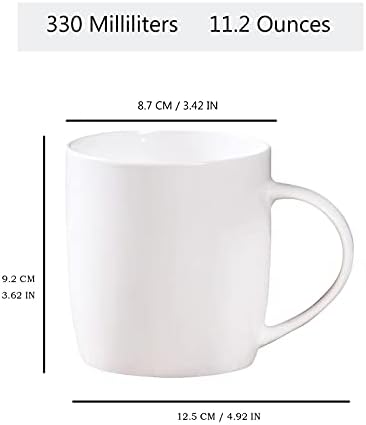 Corikee 11.2 OZ White Coffee Mug Set of 2 for Tea/Water / Latte (набор от 330 мл)