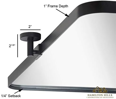 Хамилтън Hills Black Metal Surrounded Round Pivot Mirror | Silver Backed Adjustable Moving & Tilting Wall Mirror Adjustable